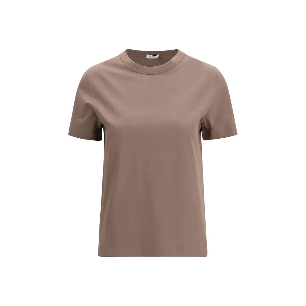 Brunello Cucinelli Brown Cotton T-Shirt - Zeiniez