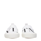 Valentino Garavani White Fabric Slip-On Loafers - Zeiniez
