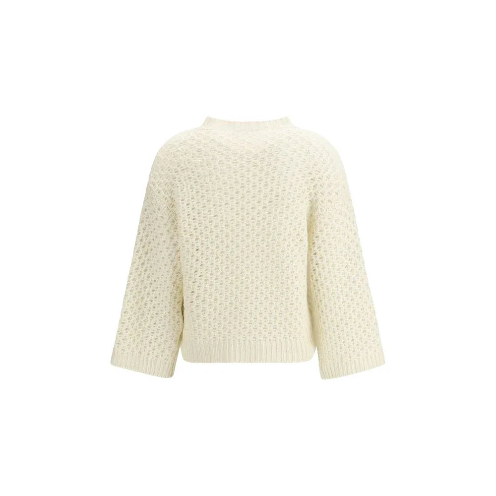 Fabiana Filippi Beige Fleece Wool Sweatshirt - Zeiniez