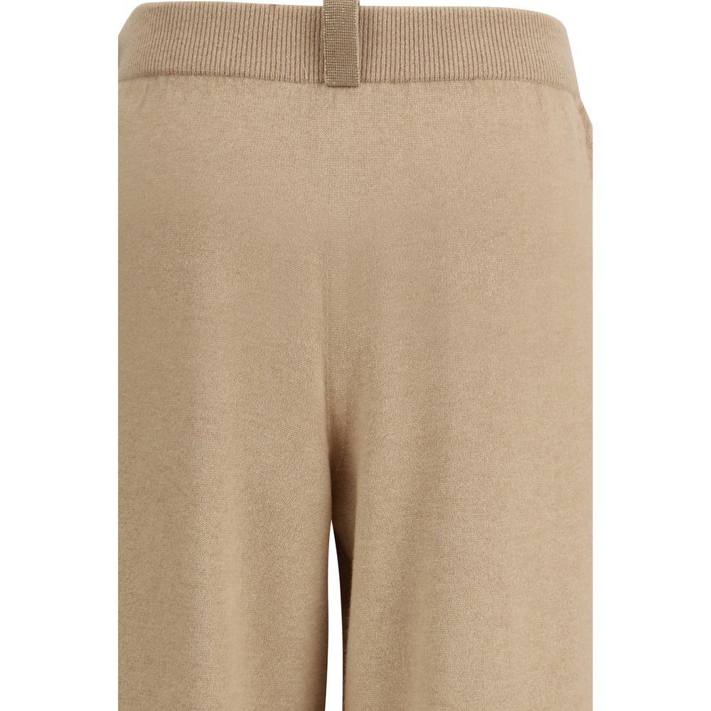 Fabiana Filippi Beige Fleece Wool Casual Pants - Zeiniez