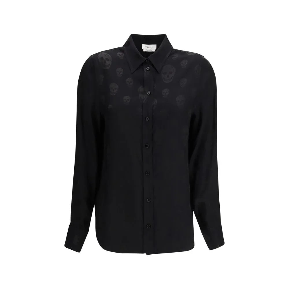 Alexander McQueen Black Viscose Pattern Shirt - Zeiniez