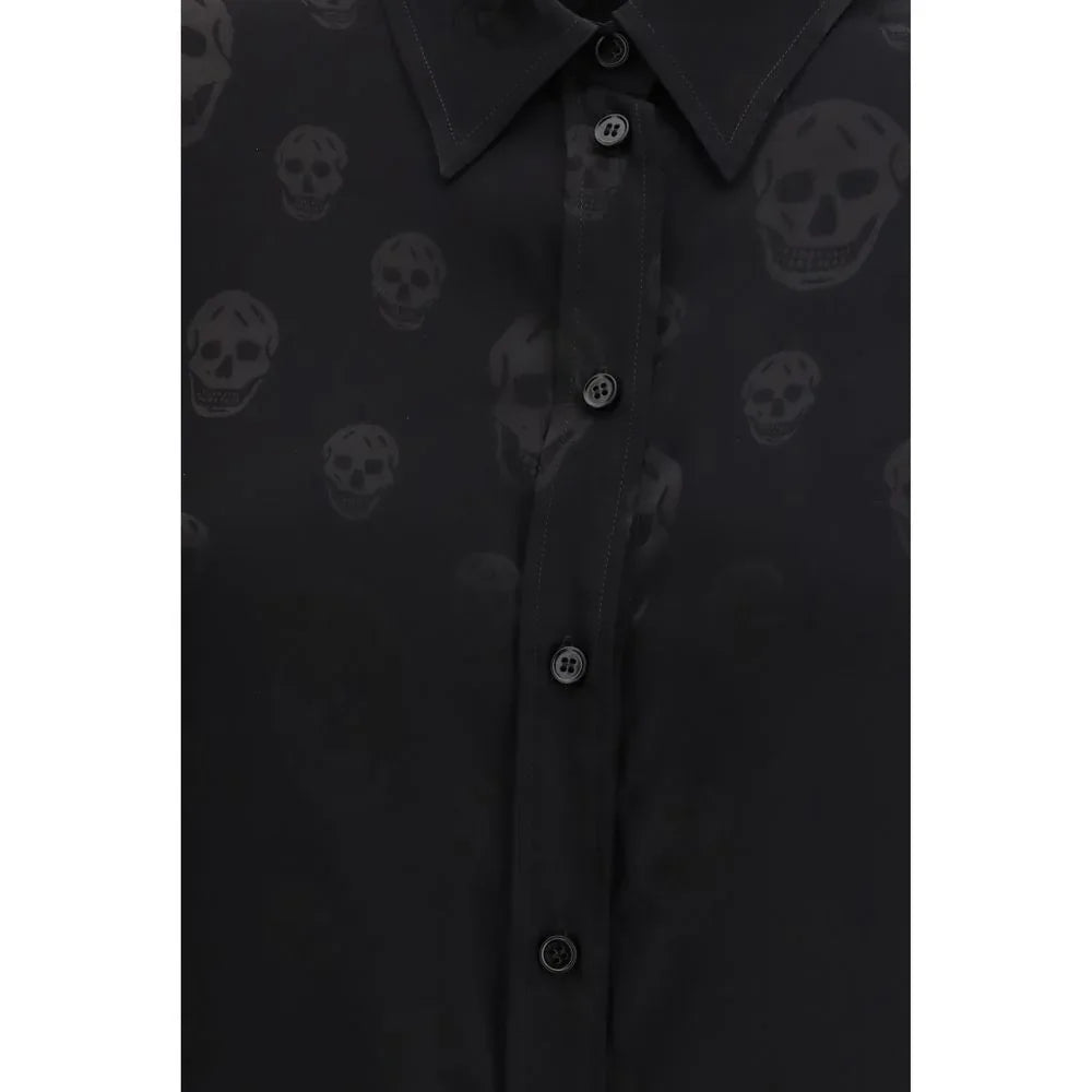 Alexander McQueen Black Viscose Pattern Shirt - Zeiniez