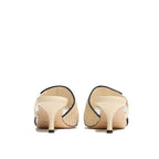 Manolo Blahnik Beige Leather Stiletto Heel Sandals