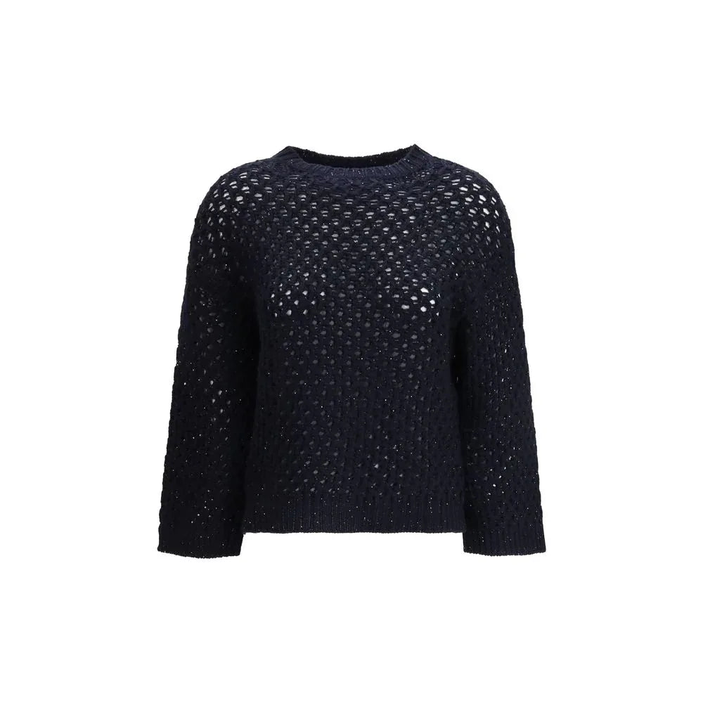 Fabiana Filippi Black Fleece Wool Sweatshirt - Zeiniez