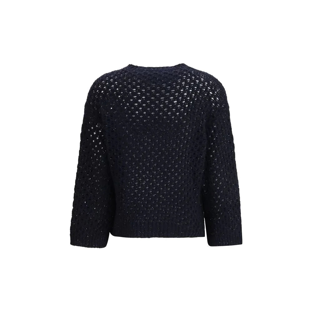 Fabiana Filippi Black Fleece Wool Sweatshirt - Zeiniez