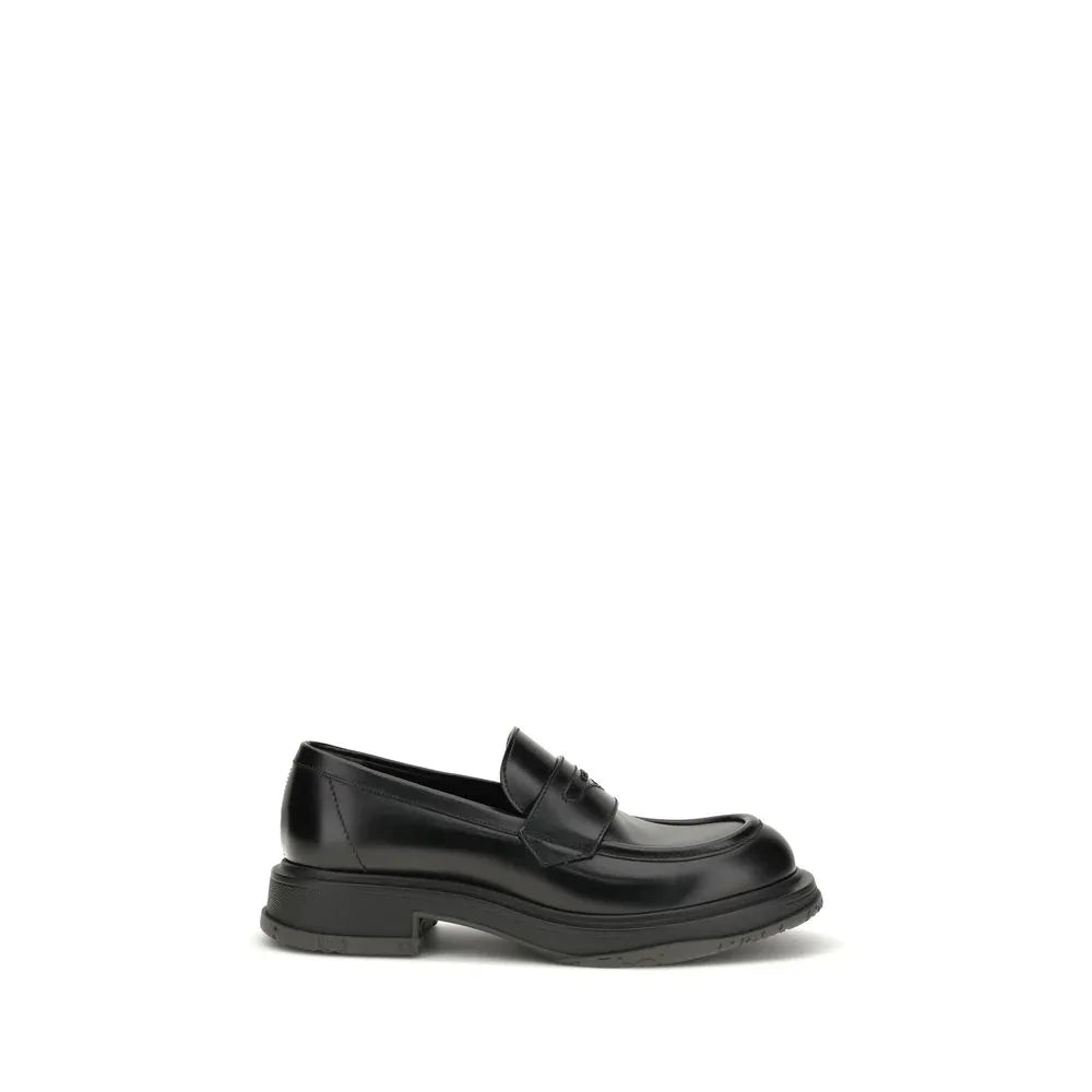 Gucci Black Calf Leather Bos Taurus Slip-On Loafers - Zeiniez