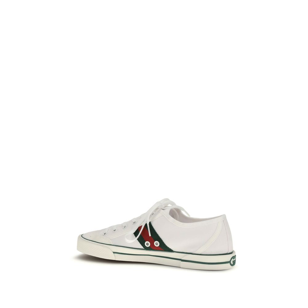 Gucci White Cotton Low Top Sneakers