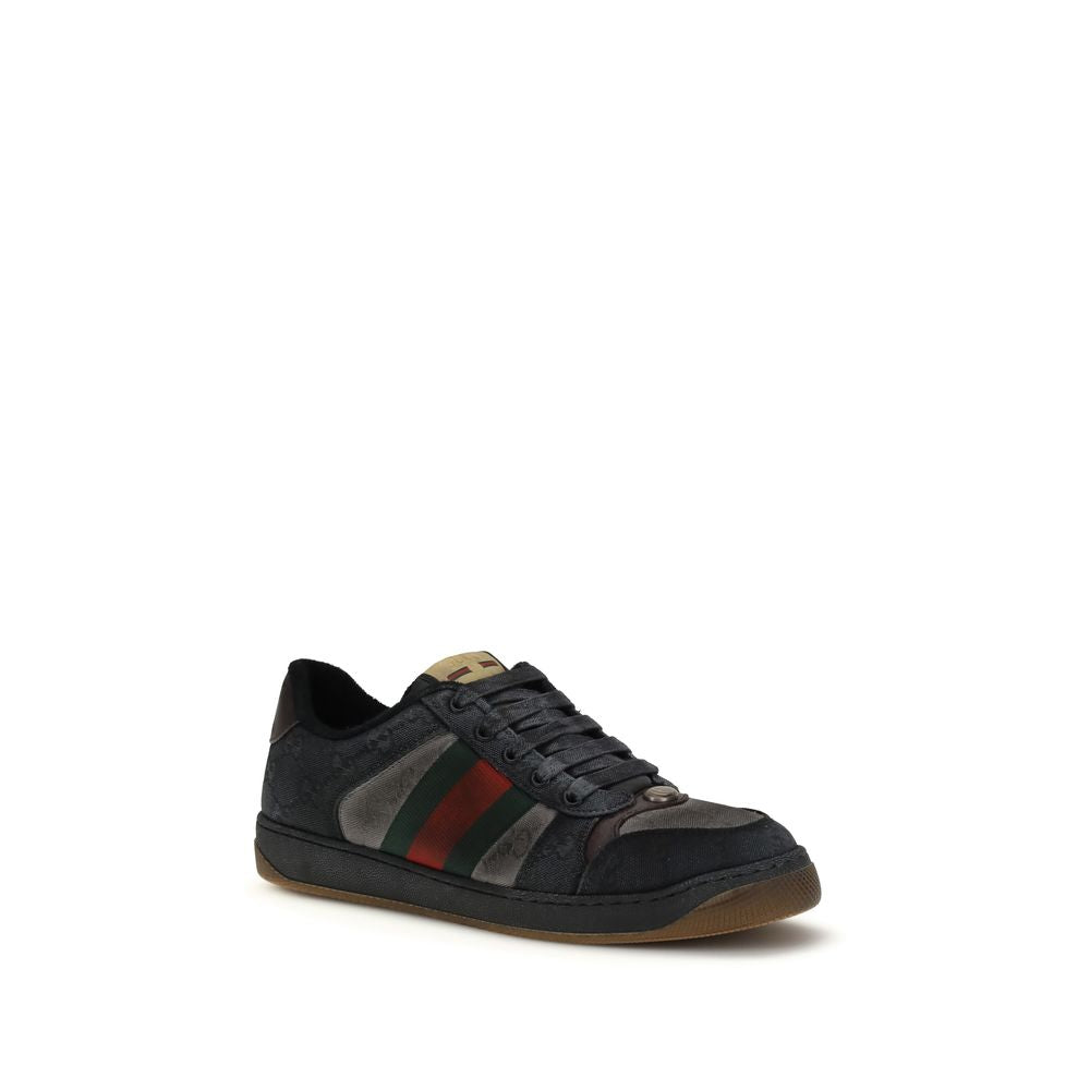 Gucci Black Calf Leather Bos Taurus Low Top Sneakers Gucci