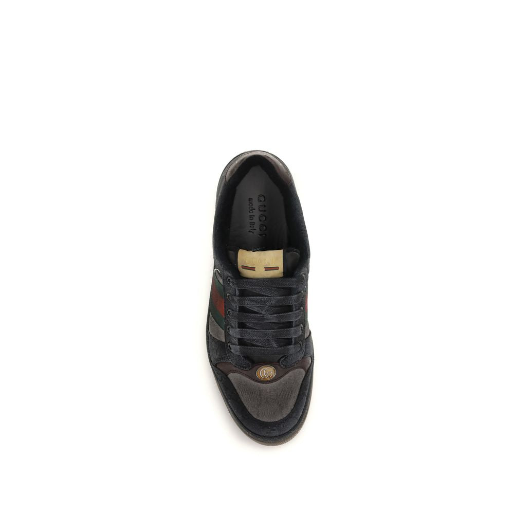 Gucci Black Calf Leather Bos Taurus Low Top Sneakers Gucci