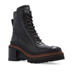 See By Chloé Black Calfskin Lace-Up Boots