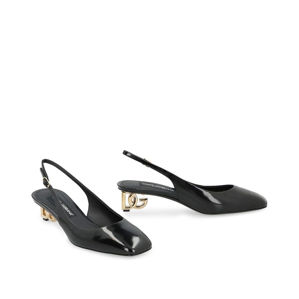 Dolce & Gabbana Black Calfskin High Heel Pumps