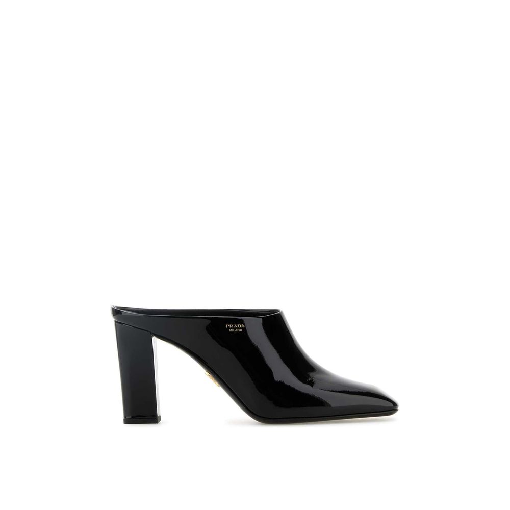 Prada Black Calfskin Mules