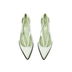 Prada Bicolor Silk Mid Heel Pumps