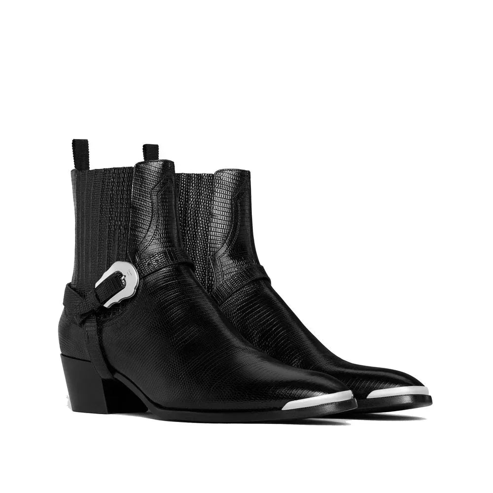 Celine Black Calfskin Chelsea Boots - Zeiniez