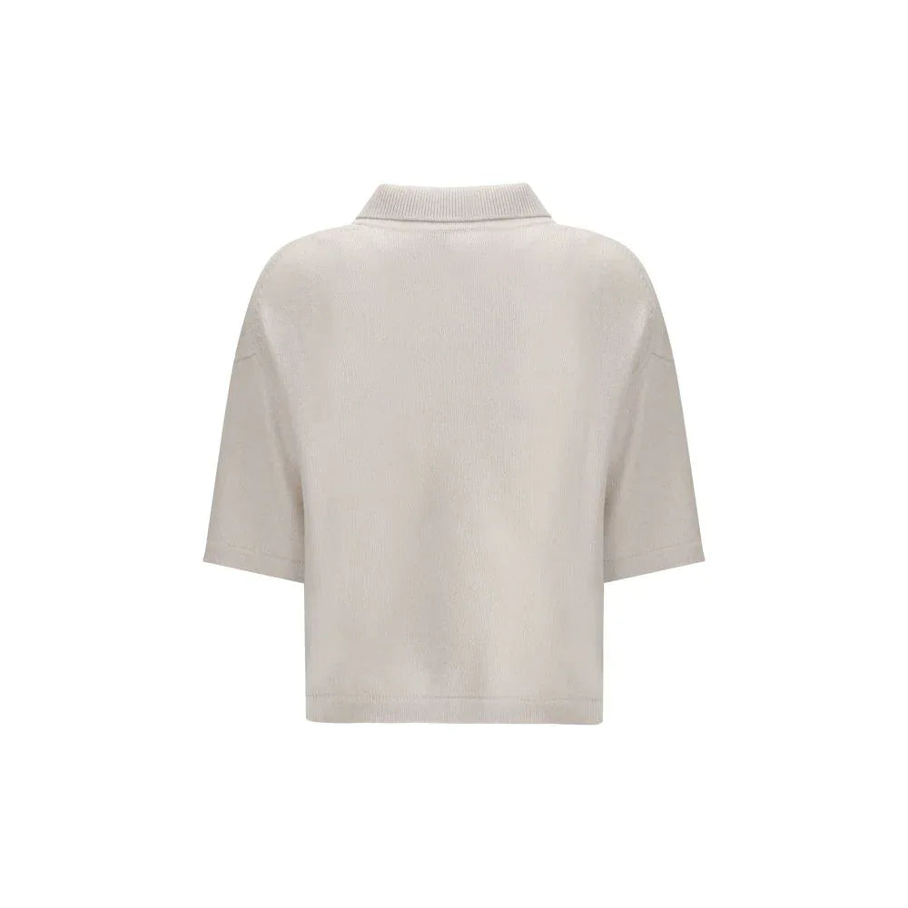 Allude Beige Cashmere Polo Shirt - Zeiniez