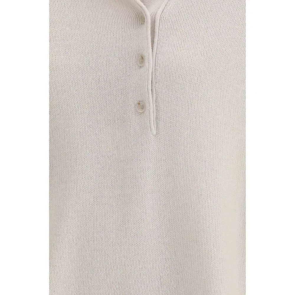 Allude Beige Cashmere Polo Shirt - Zeiniez