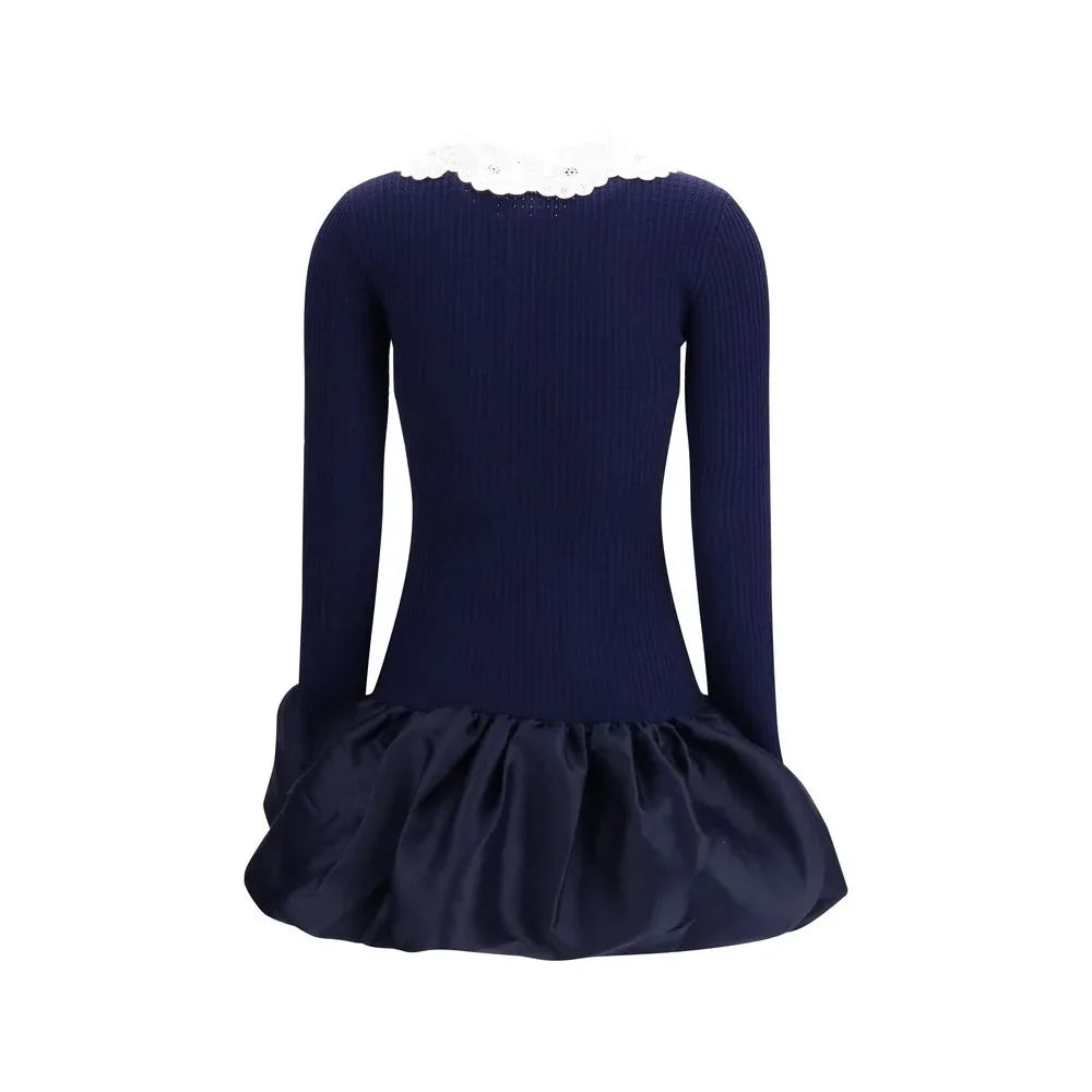 Self-Portrait Blue Viscose Cocktail Dress - Zeiniez