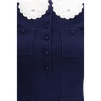 Self-Portrait Blue Viscose Cocktail Dress - Zeiniez