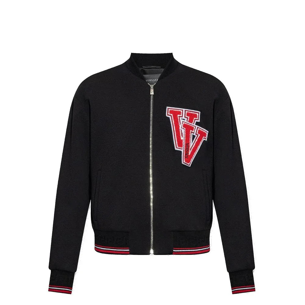 Versace Black Virgin Wool Bomber - Zeiniez