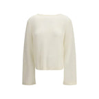 Allude White Fleece Wool Sweatshirt - Zeiniez