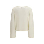 Allude White Fleece Wool Sweatshirt - Zeiniez