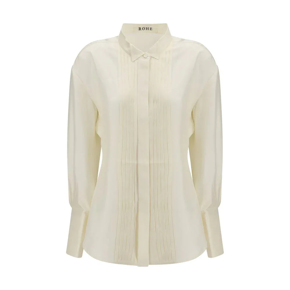 Rohe Beige Silk Dress Shirt - Zeiniez