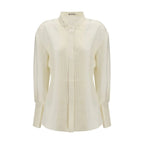Rohe Beige Silk Dress Shirt - Zeiniez