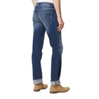 Gas Blue Cotton Straight-Leg Jeans - Zeiniez