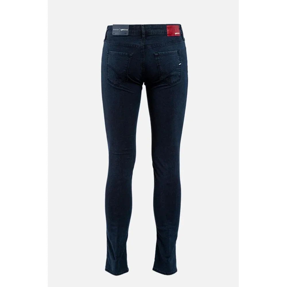 Gas Blue Cotton Skinny Jeans - Zeiniez
