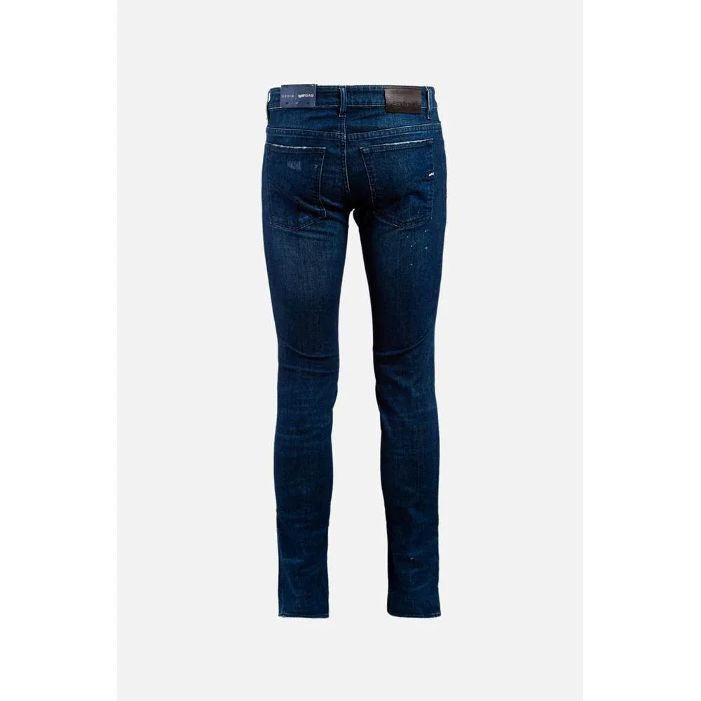 Gas Blue Cotton Skinny Jeans - Zeiniez