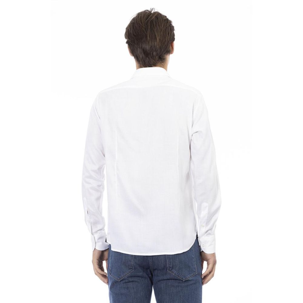 Baldinini Trend White Cotton Long Sleeve T-Shirt