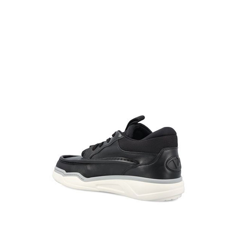 Valentino Garavani Black Lamb Leather Low Top Sneakers