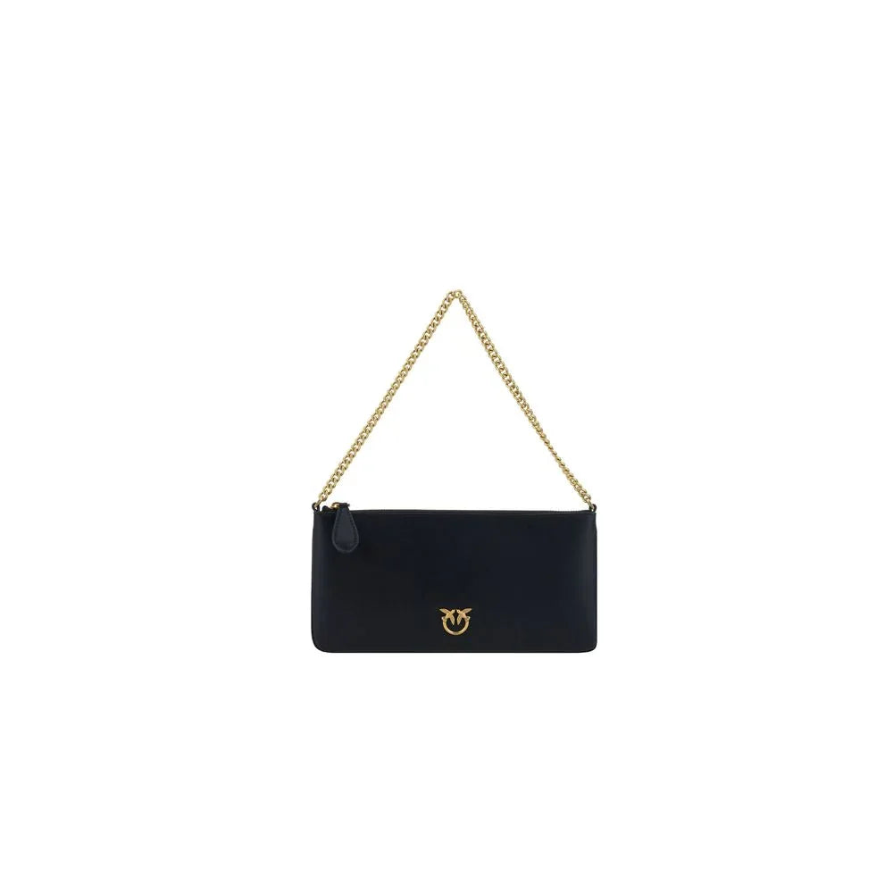 PINKO Black Calf Leather Bos Taurus Shoulder Bag - Zeiniez