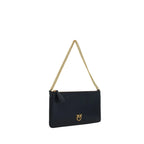 PINKO Black Calf Leather Bos Taurus Shoulder Bag - Zeiniez