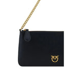 PINKO Black Calf Leather Bos Taurus Shoulder Bag - Zeiniez