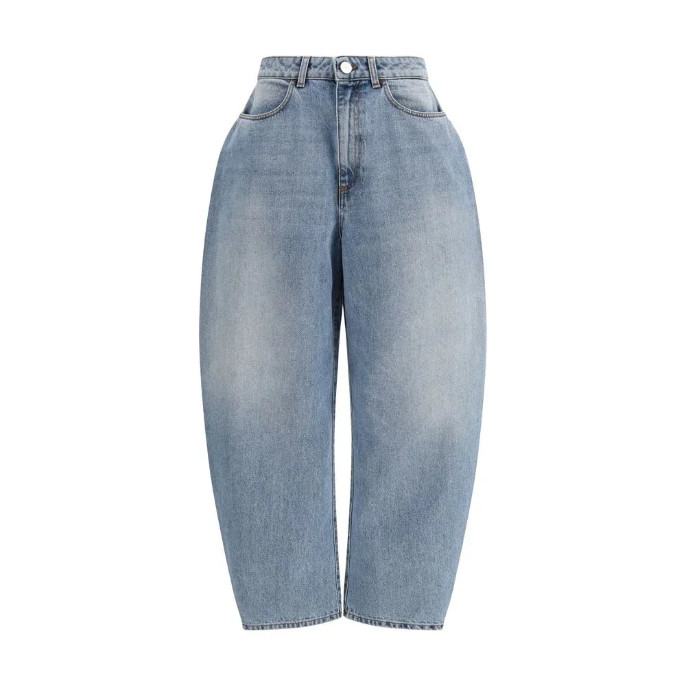 Rohe Blue Cotton Straight-Leg Jeans - Zeiniez