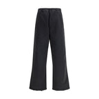 Balenciaga Black Cotton Casual Pants