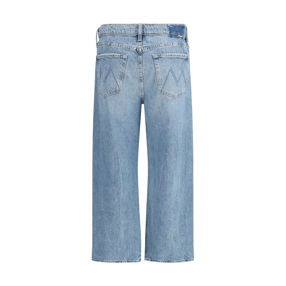 Mother Denim Blue Cotton Cropped Jeans - Zeiniez