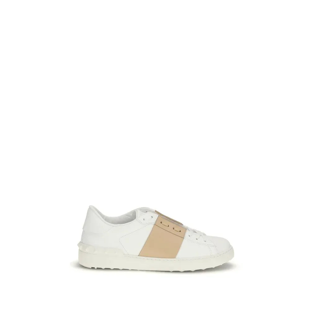 Valentino Garavani White Calf Leather Bos Taurus Low Top Sneakers - Zeiniez