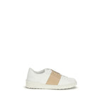 Valentino Garavani White Calf Leather Bos Taurus Low Top Sneakers - Zeiniez