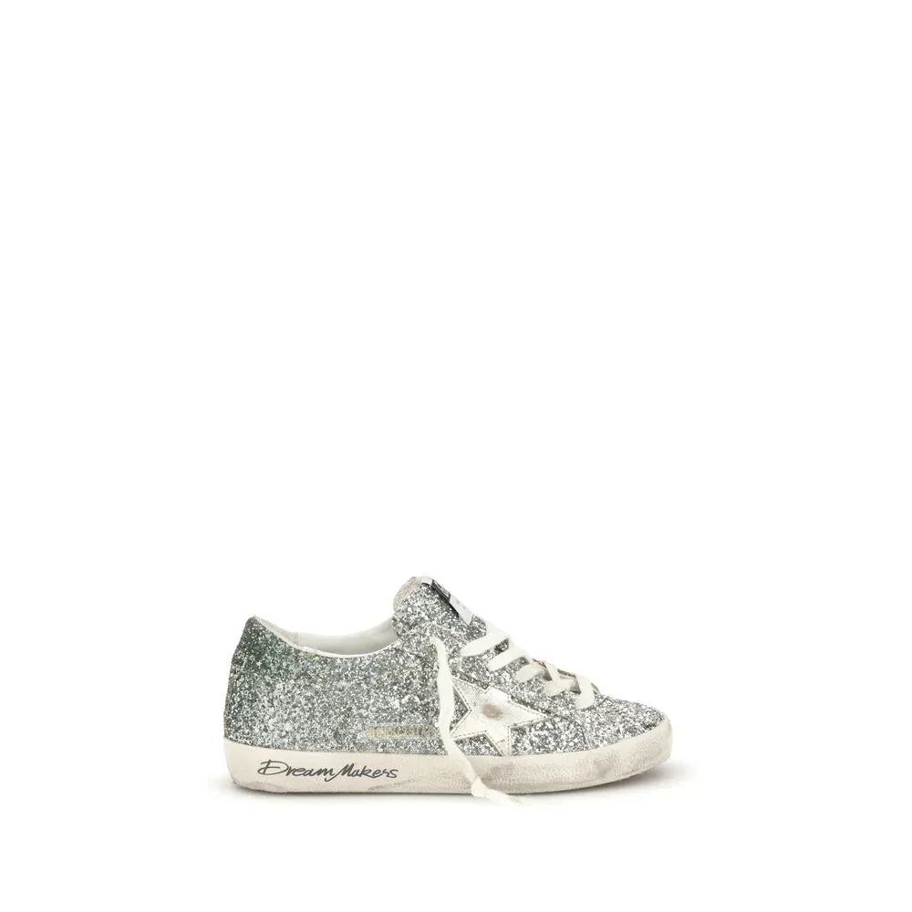 Golden Goose Silver Fabric Low Top Sneakers - Zeiniez