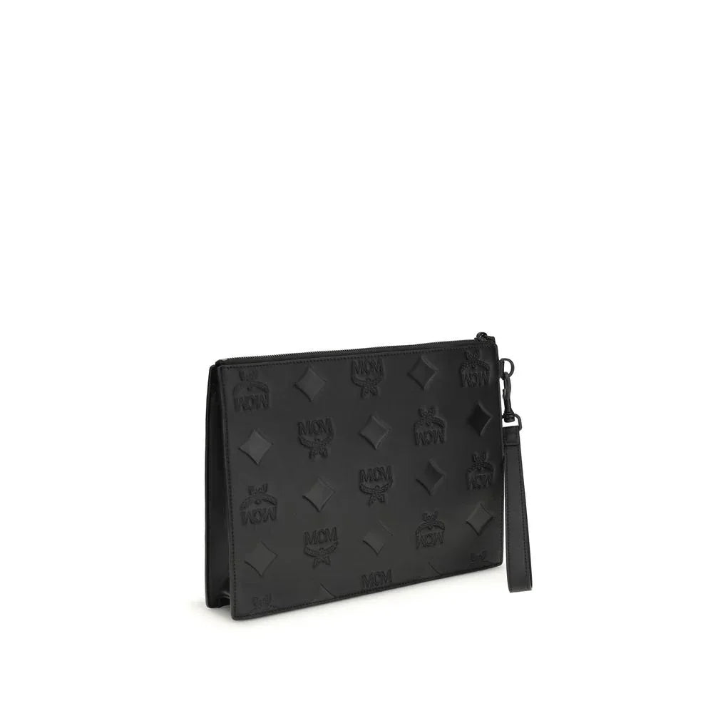 MCM Black Calf Leather Bos Taurus Clutch Bag - Zeiniez