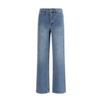 Self-Portrait Blue Cotton Straight-Leg Jeans - Zeiniez