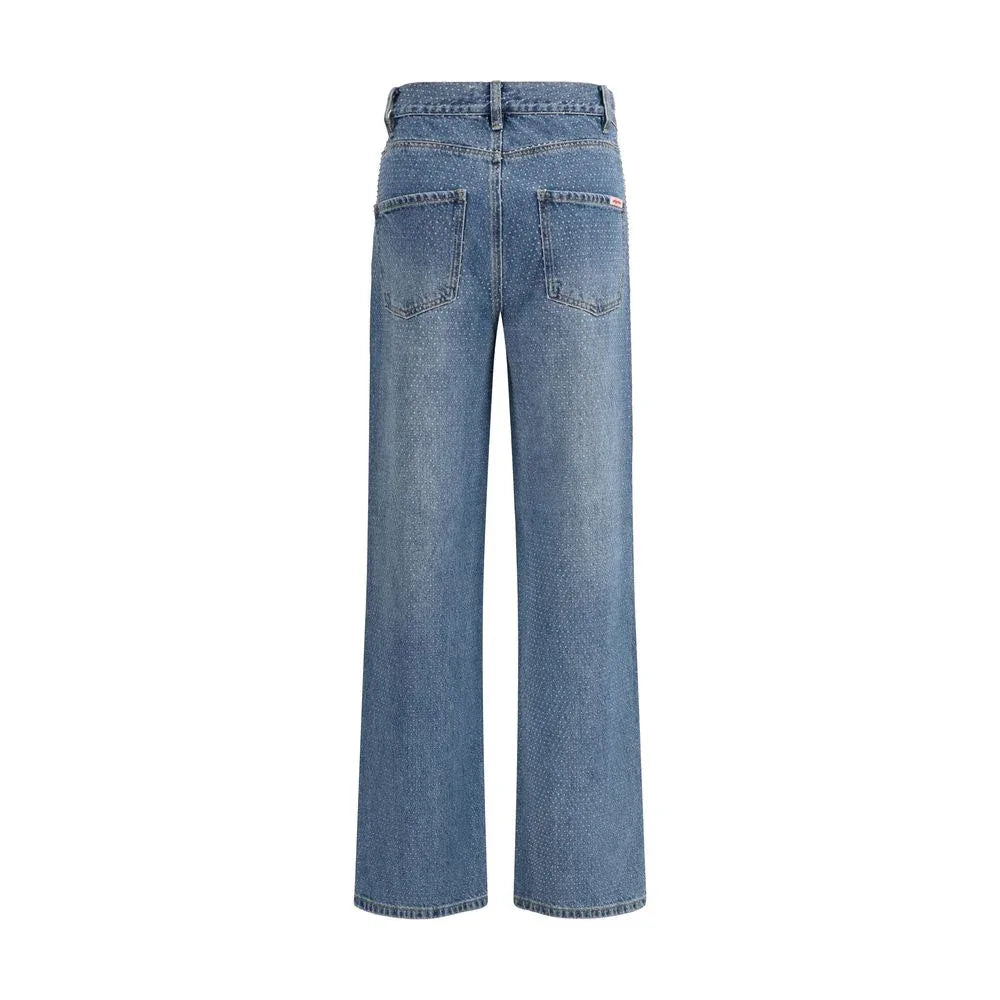 Self-Portrait Blue Cotton Straight-Leg Jeans - Zeiniez