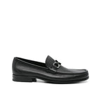 Salvatore Ferragamo Black Calfskin Slip-On Loafers - Zeiniez