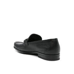 Salvatore Ferragamo Black Calfskin Slip-On Loafers - Zeiniez
