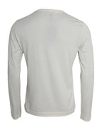 Dolce & Gabbana White Cotton Long Sleeve T-Shirt