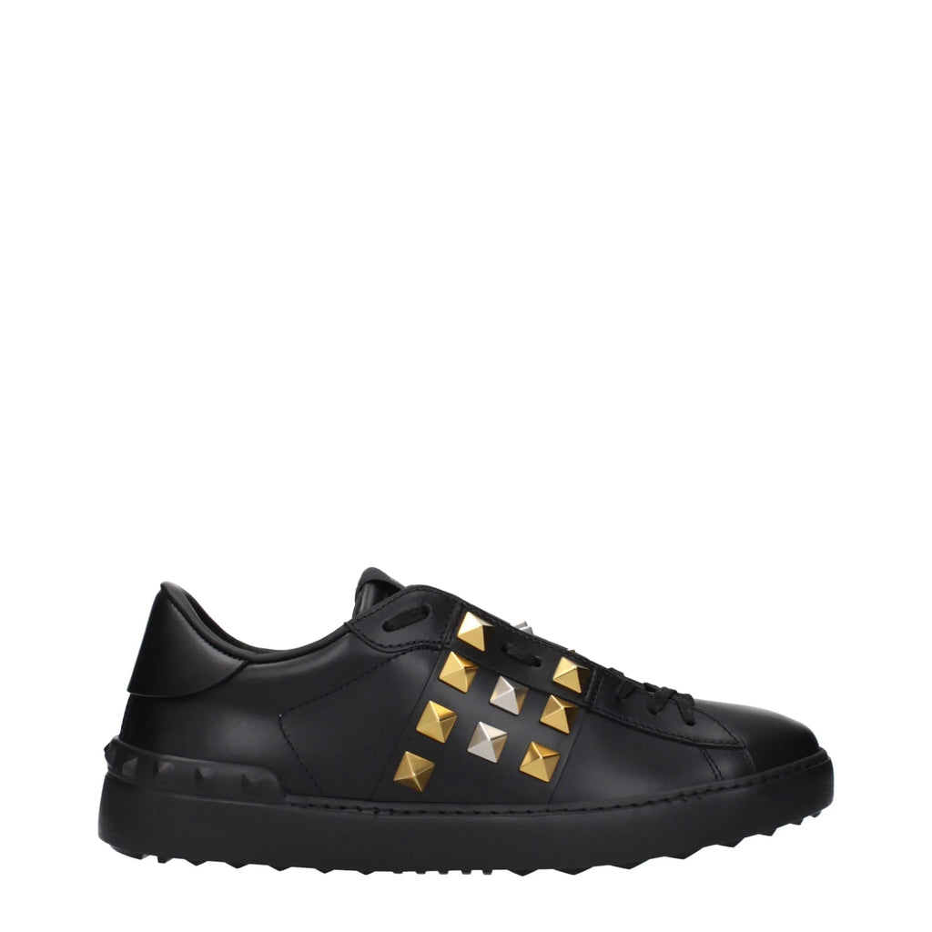 Valentino Garavani Black Leather Sneakers - Zeiniez