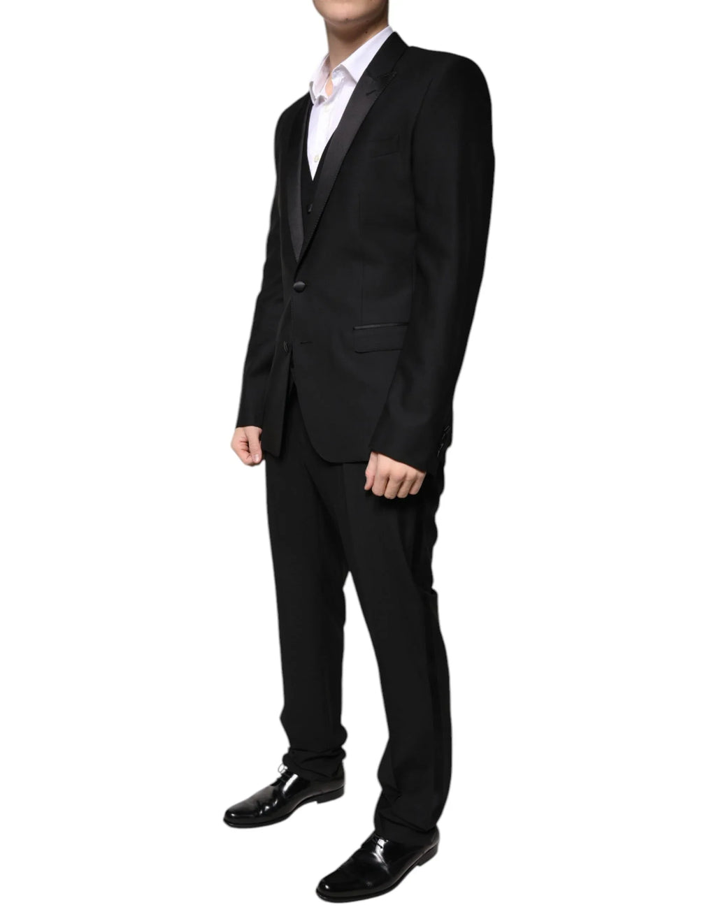 Dolce & Gabbana Black Virgin Wool Tuxedo - Zeiniez