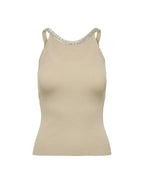 Only Beige Nylon Elastane Tank Tops - Zeiniez